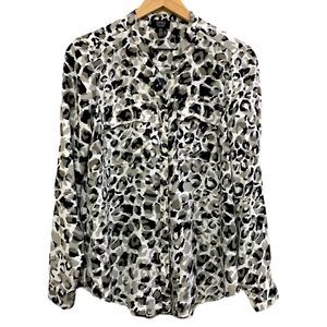 JONES NEW YORK Signature Leopard Blouse Women’s S.